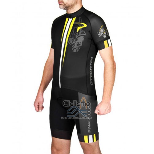 Pinarello Ropa Ciclismo Culotte Corto 2016 Hombre Mangas Cortas AMarillo y Negro