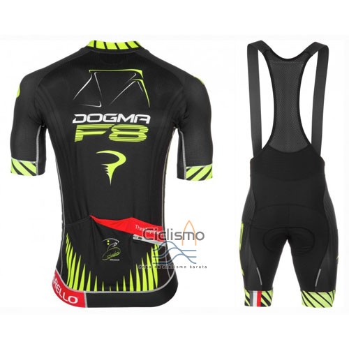 Pinarello Ropa Ciclismo Culotte Corto 2016 Hombre Mangas Cortas Negro y AMarillo