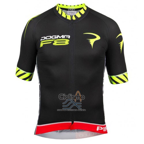 Pinarello Ropa Ciclismo Culotte Corto 2016 Hombre Mangas Cortas Negro y AMarillo