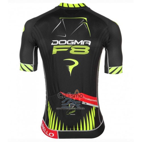 Pinarello Ropa Ciclismo Culotte Corto 2016 Hombre Mangas Cortas Negro y AMarillo