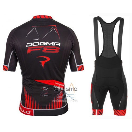Pinarello Ropa Ciclismo Culotte Corto 2016 Hombre Mangas Cortas Negro y Rojo