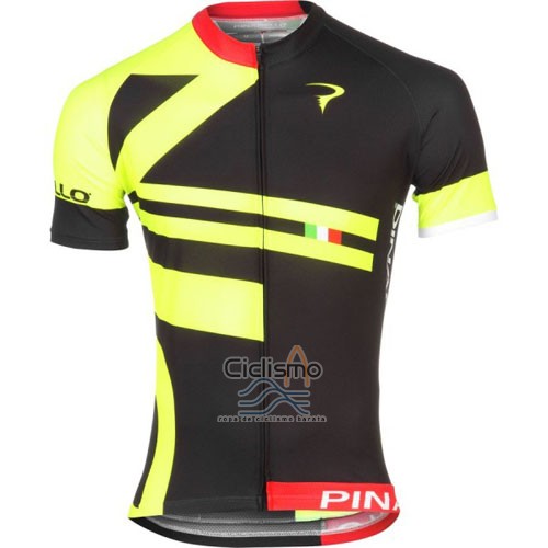 Pinarello Ropa Ciclismo Culotte Corto 2016 Hombre Mangas Cortas Rojo y AMarillo