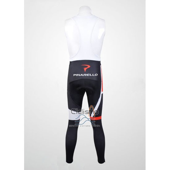 Pinarello Ropa Ciclismo Culotte Largo 2012 Hombre Mangas Largas Rojo y Blanco