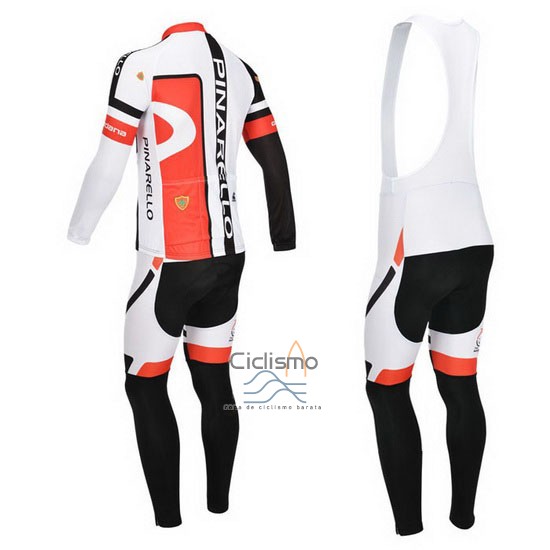 Pinarello Ropa Ciclismo Culotte Largo 2013 Hombre Mangas Largas Negro y Rojo