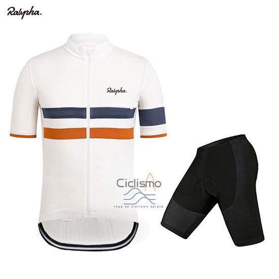 Rapha Ropa Ciclismo Culotte Corto 2019 Hombre Mangas Cortas Blanco Naranja