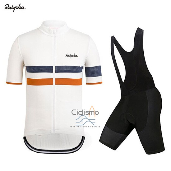 Rapha Ropa Ciclismo Culotte Corto 2019 Hombre Mangas Cortas Blanco Naranja