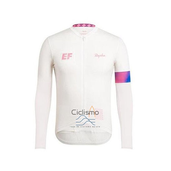 Rapha Ropa Ciclismo Culotte Largo 2020 Hombre Mangas Largas Blanco