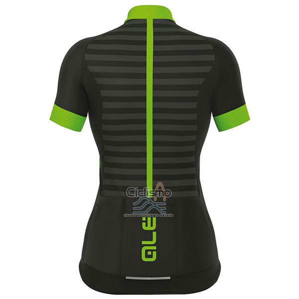 Ale Excel Riviera Ropa Ciclismo Culotte Corto 2017 Mujer Mangas Cortas Negro y Verde