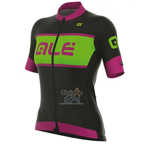 Ale R-ev1 Master Ropa Ciclismo Culotte Corto 2017 Mujer Mangas Cortas Negro y Rosa