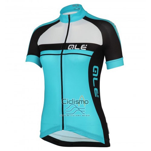Ale Ropa Ciclismo Culotte Corto 2016 Mujer Mangas Cortas Azur y Negro