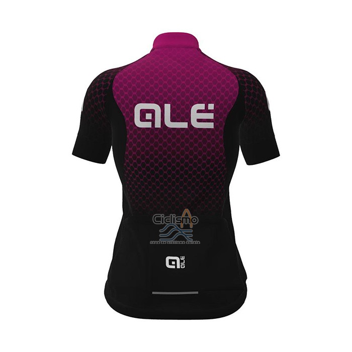 Ale Ropa Ciclismo Culotte Corto 2021 Mujer Mangas Cortas Fucsia Negro