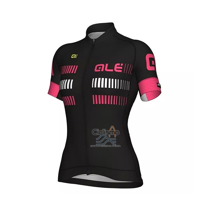 Ale Ropa Ciclismo Culotte Corto 2021 Mujer Mangas Cortas Negro Fucsia