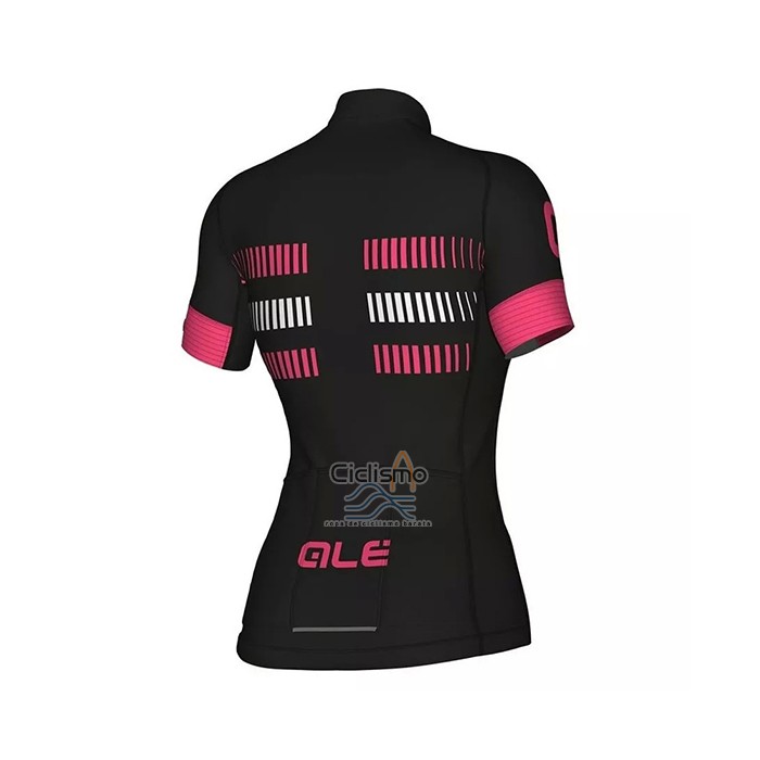 Ale Ropa Ciclismo Culotte Corto 2021 Mujer Mangas Cortas Negro Fucsia