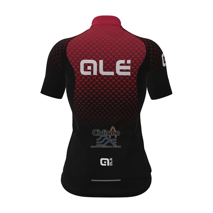 Ale Ropa Ciclismo Culotte Corto 2021 Mujer Mangas Cortas Rojo Negro