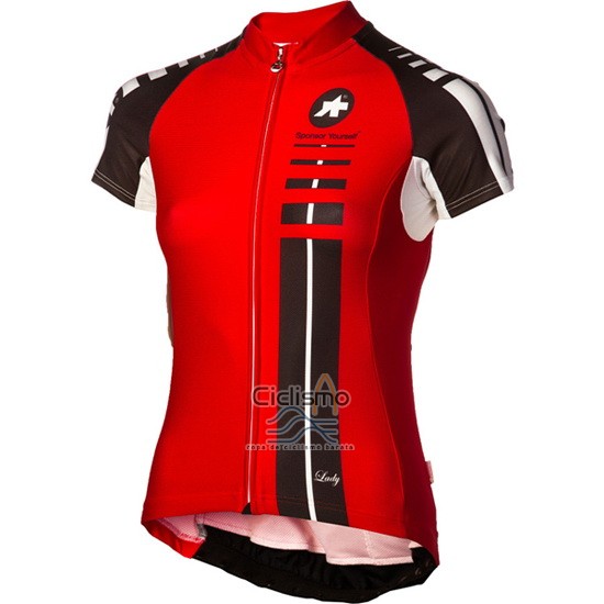 Assos Ropa Ciclismo Culotte Corto 2016 Mujer Mangas Cortas Negro y Rojo