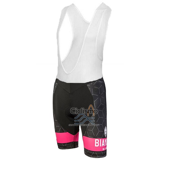 Bianchi Nevola Ropa Ciclismo Culotte Corto 2018 Mujer Mangas Cortas Negro y Rosa