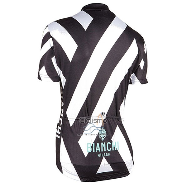 Bianchi Ropa Ciclismo Culotte Corto 2017 Mujer Mangas Cortas Negro y Blanco