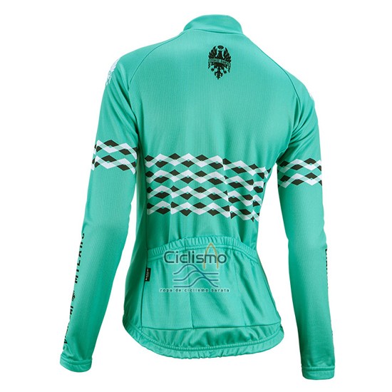 Bianchi Ropa Ciclismo Culotte Largo 2016 Mujer Mangas Largas Negro y Verde
