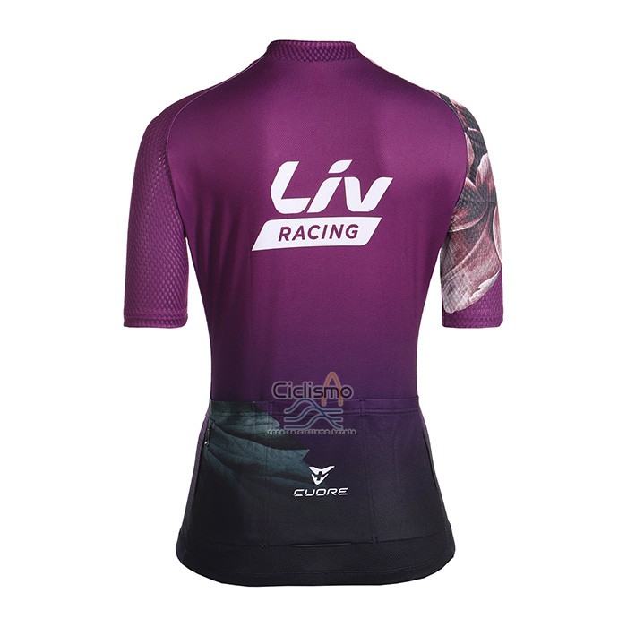 Liv Ropa Ciclismo Culotte Corto 2022 Mujer Mangas Cortas Violeta