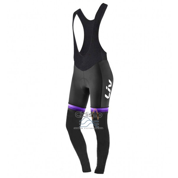 Liv Ropa Ciclismo Culotte Largo 2017 Mujer Mangas Largas Negro y Violeta