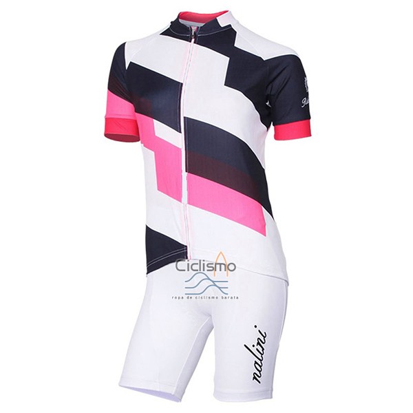 Nalini Stripe Ropa Ciclismo Culotte Corto 2017 Mujer Mangas Cortas Rosa y Negro