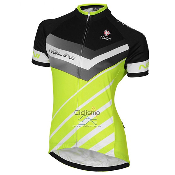Nalini Zebrana Ropa Ciclismo Culotte Corto 2017 Mujer Mangas Cortas Verde y Negro