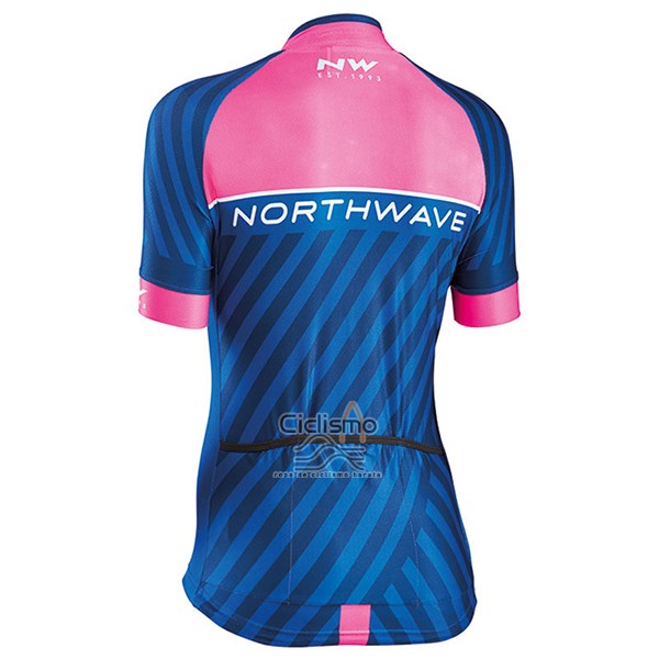 Northwave Ropa Ciclismo Culotte Corto 2017 Mujer Mangas Cortas Azul y Rosa