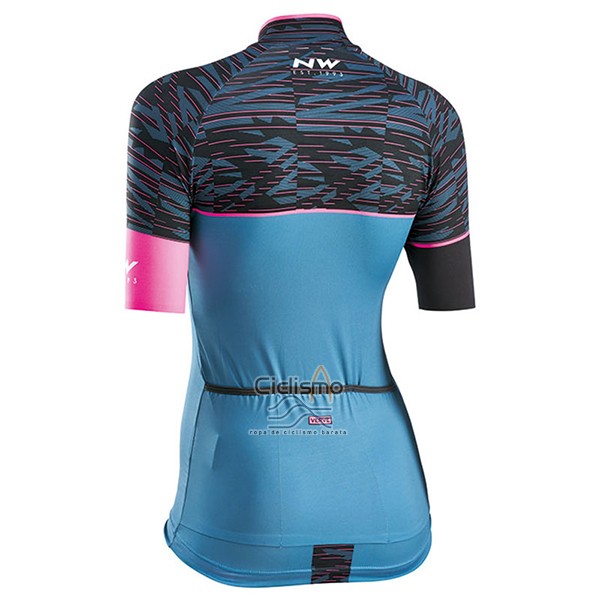 Northwave Ropa Ciclismo Culotte Corto 2017 Mujer Mangas Cortas Negro y Azul