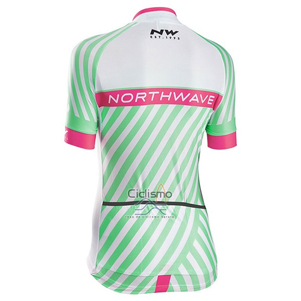 Northwave Ropa Ciclismo Culotte Corto 2017 Mujer Mangas Cortas Verde y Rosa