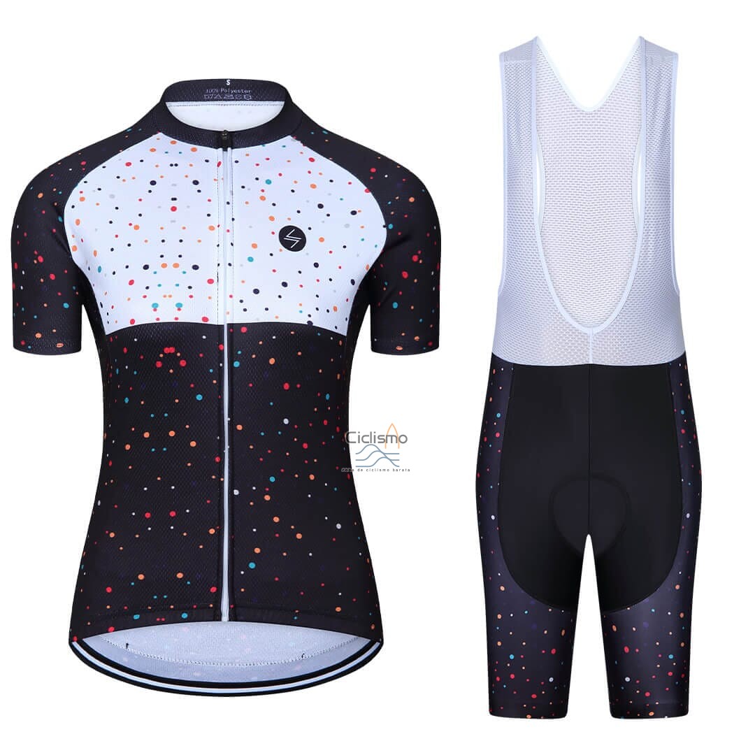 Steep Ropa Ciclismo Culotte Corto 2023 Hombre Mangas Cortas Negro Blanco