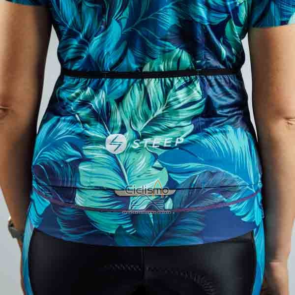 Steep Ropa Ciclismo Culotte Corto 2023 Mujer Mangas Cortas Azul Negro