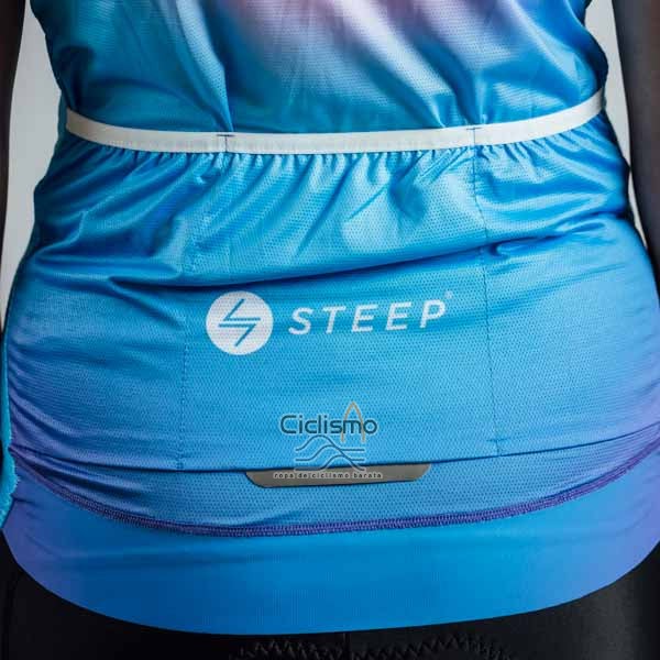 Steep Ropa Ciclismo Culotte Corto 2023 Mujer Mangas Cortas Azul Negro