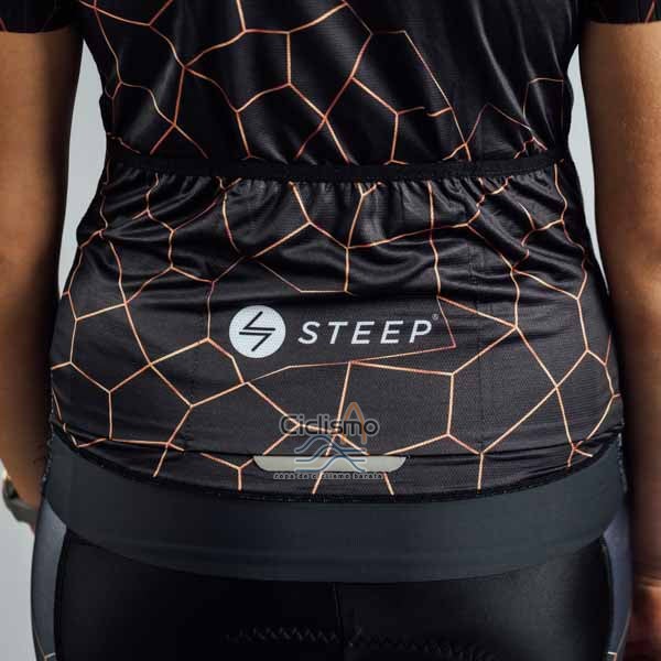 Steep Ropa Ciclismo Culotte Corto 2023 Mujer Mangas Cortas Negro Blanco